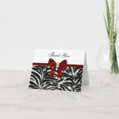 Het elegante Rode Zebra dankt u Bedankkaart (Voorkant)