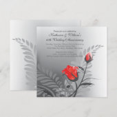 Het elegante Rood nam de Uitnodiging van het (Voorkant / Achterkant)