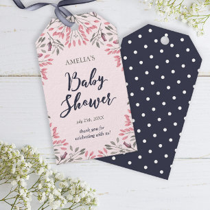 Het elegante Roze BloemenBaby shower van Rozen Cadeaulabel