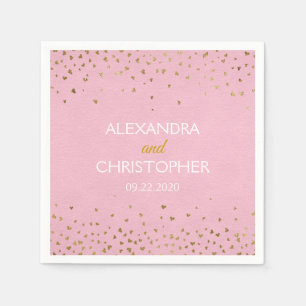 Het elegante Roze en Gouden Huwelijk van de Servet