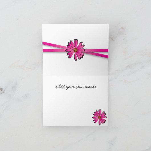 Het elegante Roze Ontwerp van de Bloem Bedankkaart (Binnen)