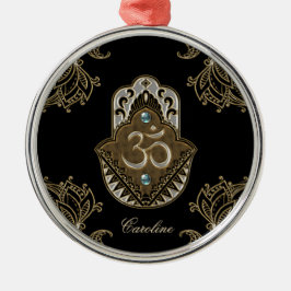 Het elegante teken Ohm. Metalen Ornament
