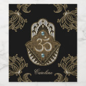 Het elegante teken Ohm. Wijn Etiket (Enkel label)