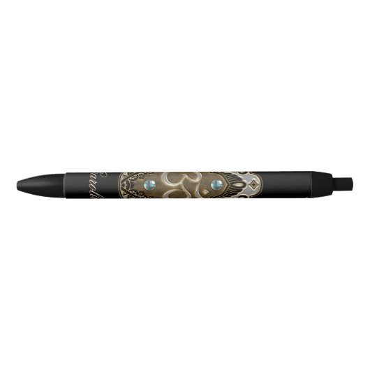 Het elegante teken Ohm. Zwarte Inkt Pen (Voorkant)
