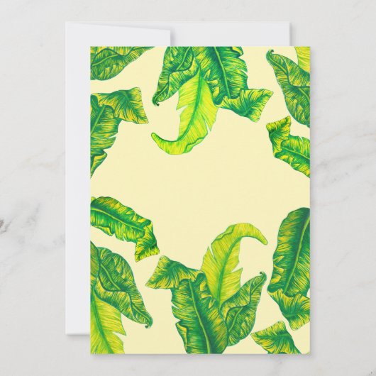 Het elegante Tropische Huwelijk van Bladgouden Kaart (Achterkant)