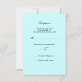 Het elegante Turkooise Huwelijk RSVP van Kaartje (Achterkant)
