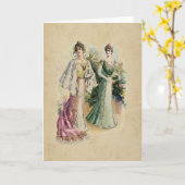 Het elegante Victoriaans Wenskaart van Dames Kaart (Gele Bloem)