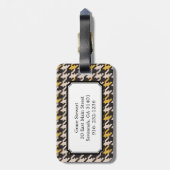 Het elegante vintage gele monogram van de bagagelabel (Achterkant verticaal)