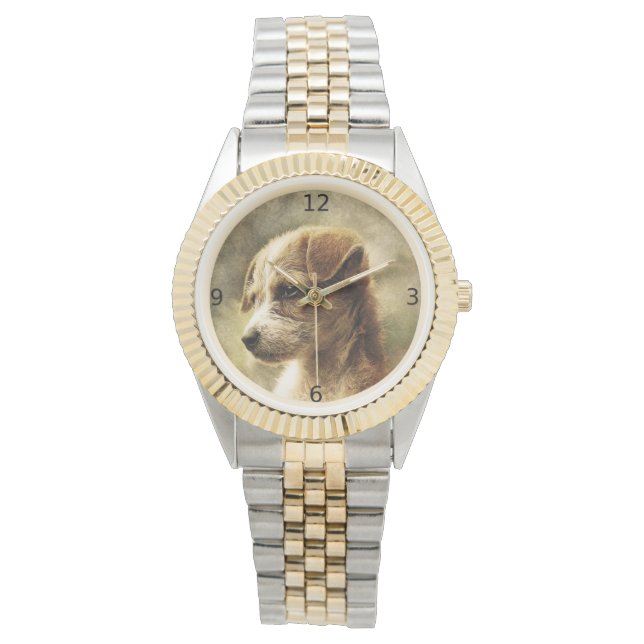 Het elegante vintage horloge van de hondfoto (Voorkant)