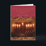 het elegante wenskaart van de Chanoeka Feestdagen Kaart<br><div class="desc">Dit is een mooi wenskaart van de Chanoeka dat een prachtige menorah, en gouden ster van David heeft.</div>