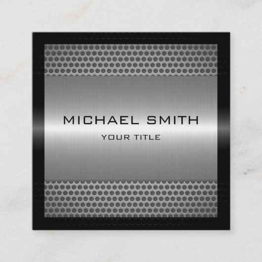 Het Elegante Zilveren Roestvrije Metaal van de Vierkante Visitekaartje (Voorkant)