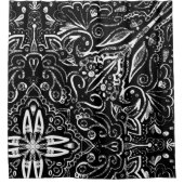 Het elegante zwarte en witte mandala ontwerp werpe douchegordijn (Voorkant)