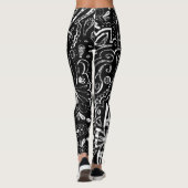 Het elegante zwarte en witte mandala ontwerp werpe leggings (Achterkant)