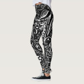 Het elegante zwarte en witte mandala ontwerp werpe leggings (Links)