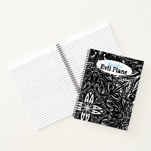 Het elegante zwarte en witte mandala ontwerp werpe notitieboek (Binnen)