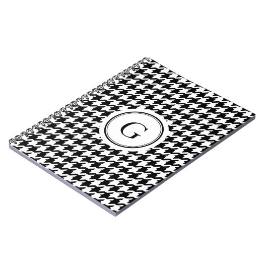 Het elegante zwarte witte monogram van het notitieboek (Linkerzijde)