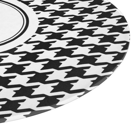 Het elegante zwarte witte monogram van het snijplank (Hoek)