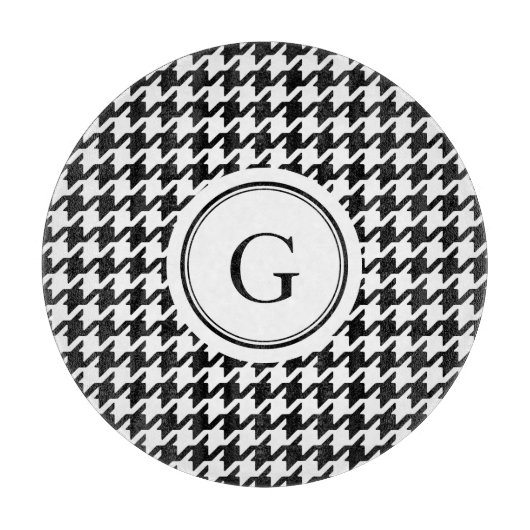 Het elegante zwarte witte monogram van het snijplank (Voorkant)