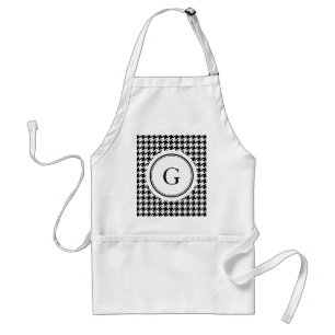 Het elegante zwarte witte monogram van het standaard schort