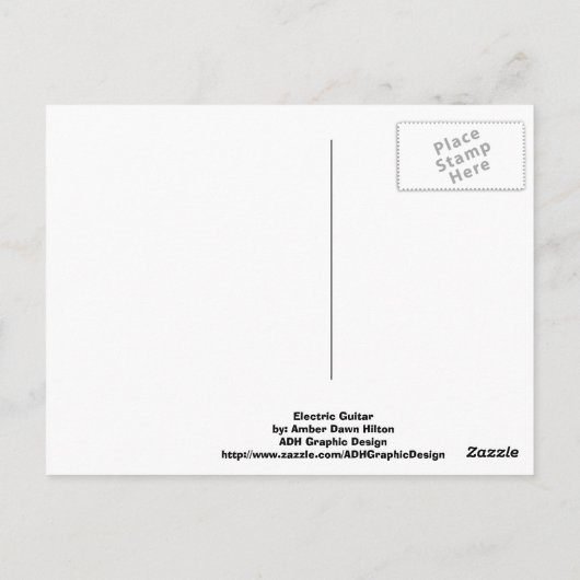 Het elektrische Briefkaart van de Gitaar (Achterkant)
