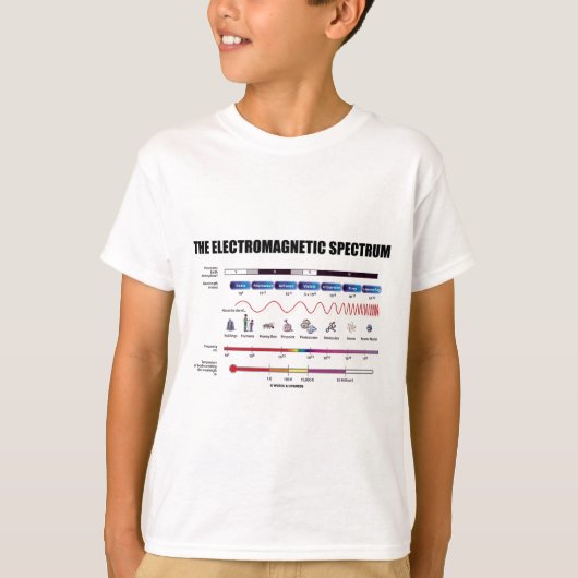Het elektromagnetisch spectrum (fysica) t-shirt (Voorkant)