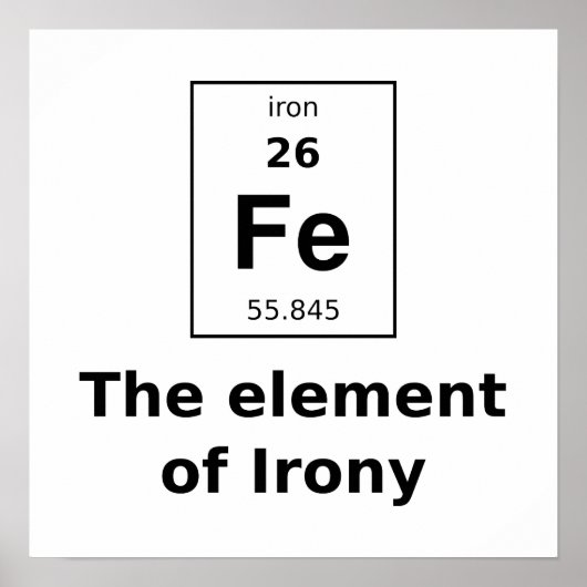Het element ironisch poster (Voorkant)
