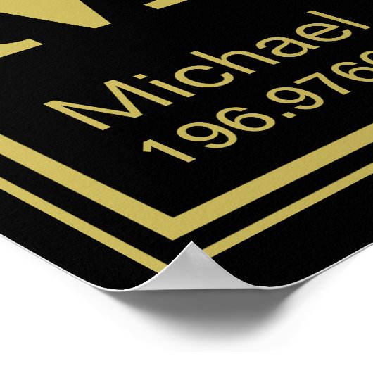 Het element van jou! Aangepaste naam Gold Element Poster (Hoek)