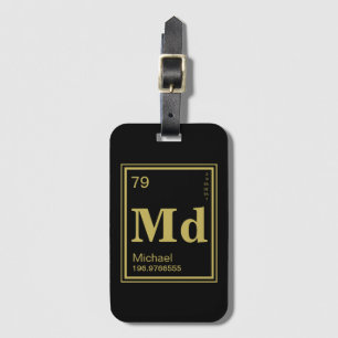 Het element van jou! Aangepaste naam Gold Periodic Bagagelabel
