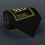 Het element van jou! Aangepaste naam Zwarte Period Stropdas<br><div class="desc">Een zwart en goudstropdas met een periodiek systeem van de douanenaam voor uw of informatie van uw cadeauontvangers.</div>