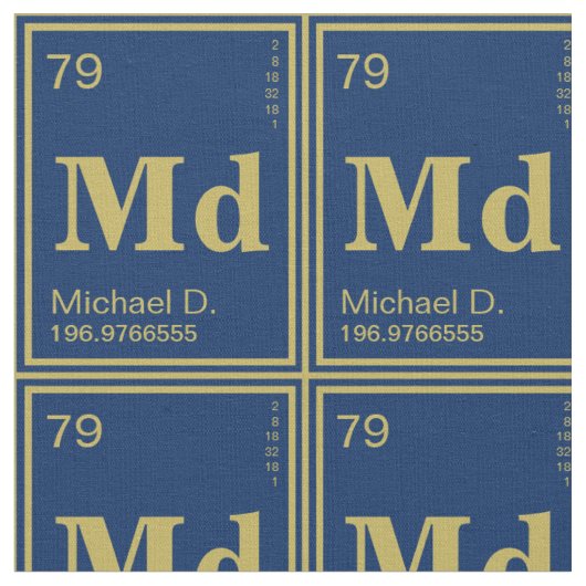 Het element van jou! Gepersonaliseerd goudperiodie Stof (Close Up)