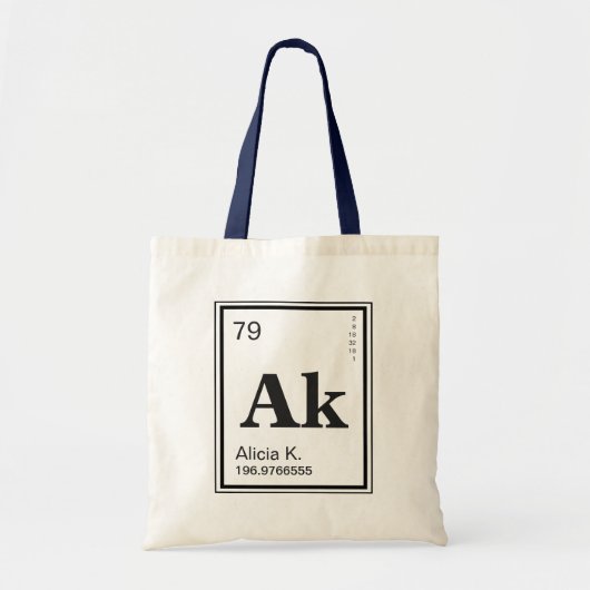 Het element van jou! Naam + Initialen Periodiek Sy Tote Bag (Voorkant)