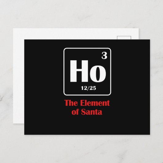 Het element van Santa Ho Funny Science Joke Puns Feestdagenkaart (Voorkant / Achterkant)