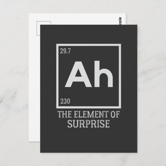 Het element verrassingen briefkaart (Voorkant / Achterkant)