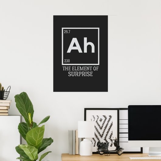Het element verrassingen poster (Thuiskantoor)