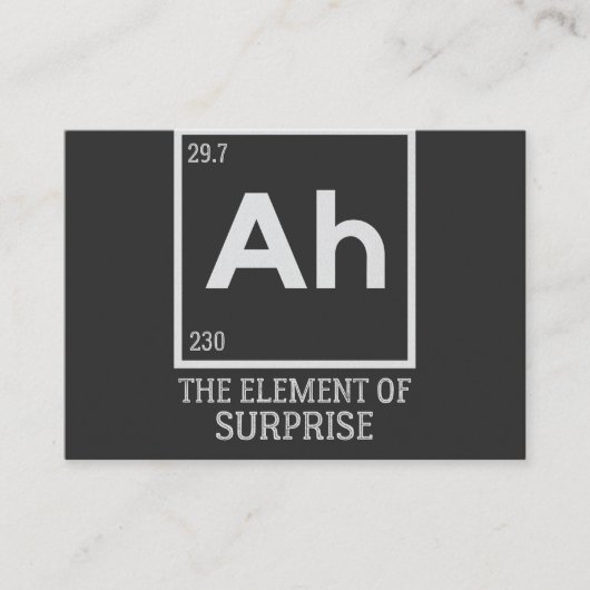 Het element verrassingen visitekaartje (Voorkant)
