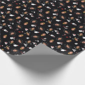 Het Elf Black Doodle Pattern Cadeaupapier (Hoek)