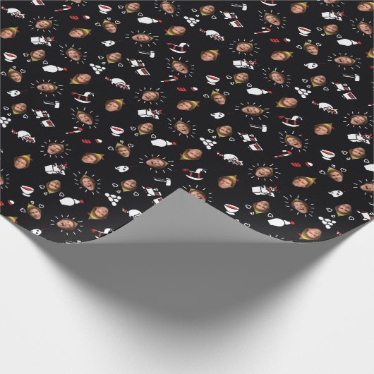 Het Elf Black Doodle Pattern Cadeaupapier (Hoek)