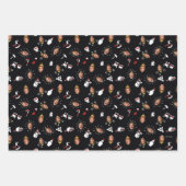 Het Elf Black Doodle Pattern Inpakpapier Vel (Voorkant)