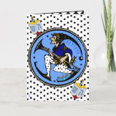 Het Elf en Dreidel van de Chanoeka van Maxfield Feestdagen Kaart (Voorkant)