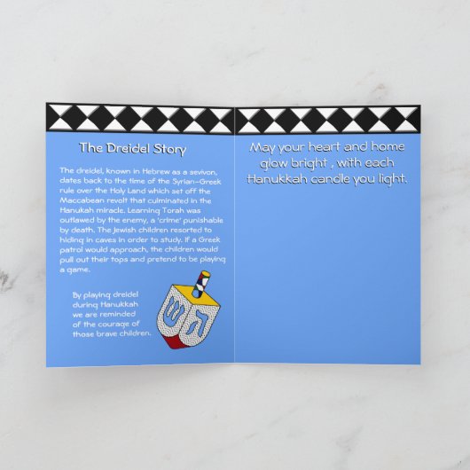 Het Elf en Dreidel van de Chanoeka van Maxfield Feestdagen Kaart (Binnen)