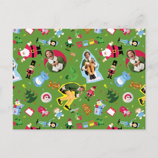 Het Elf en het Kerst Icons Pattern Briefkaart (Voorkant)