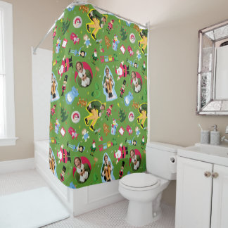 Het Elf en het Kerst Icons Pattern Douchegordijn