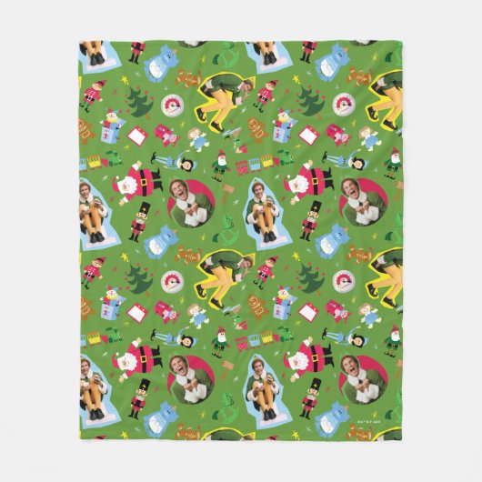 Het Elf en het Kerst Icons Pattern Fleece Deken (Voorkant)