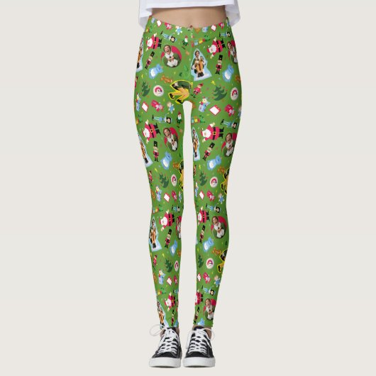 Het Elf en het Kerst Icons Pattern Leggings (Voorkant)