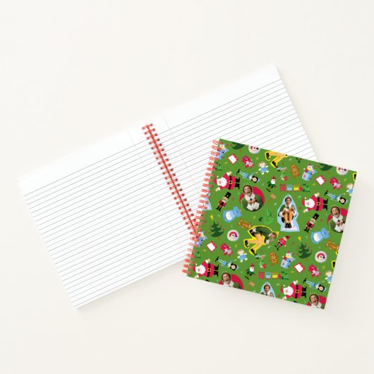 Het Elf en het Kerst Icons Pattern Notitieboek (Binnen)
