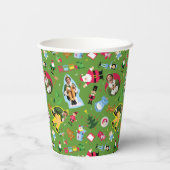Het Elf en het Kerst Icons Pattern Papieren Bekers (Achterkant)
