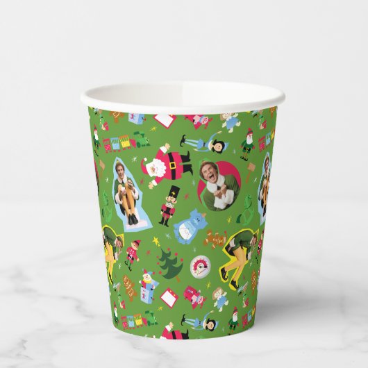 Het Elf en het Kerst Icons Pattern Papieren Bekers (Links)