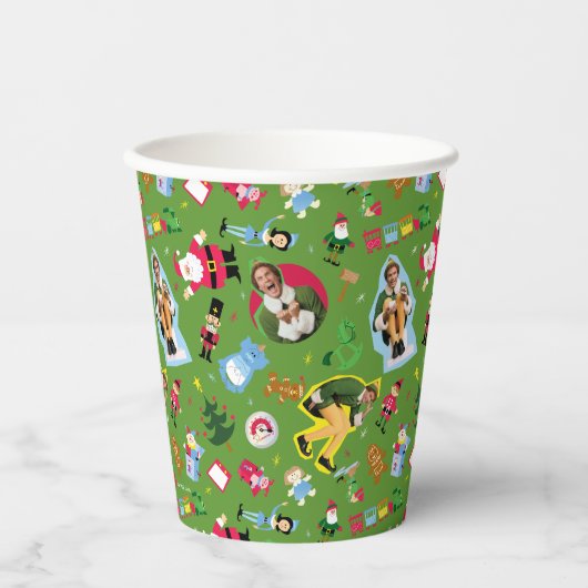 Het Elf en het Kerst Icons Pattern Papieren Bekers (Voorkant)