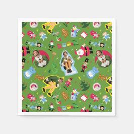 Het Elf en het Kerst Icons Pattern Servet