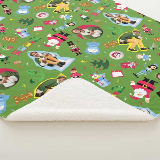 Het Elf en het Kerst Icons Pattern Sherpa Deken (3/4)